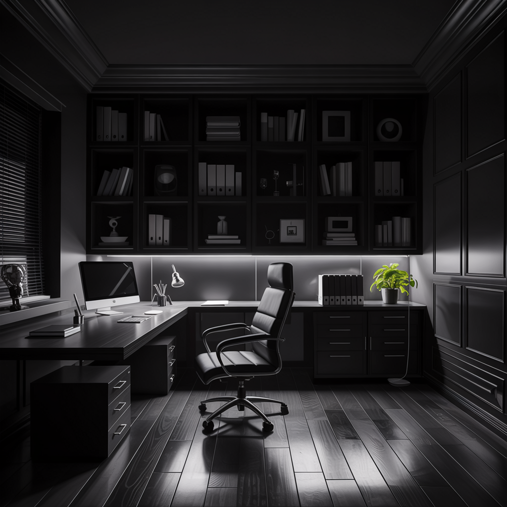 black room ideas with LED lights
