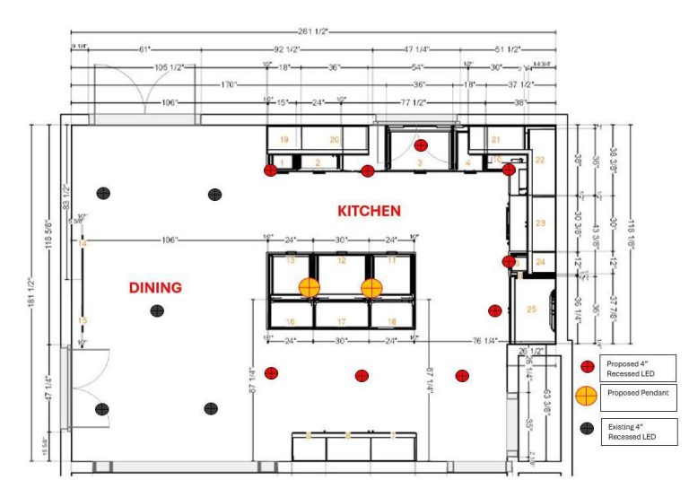 Can Light Spacing Kitchen